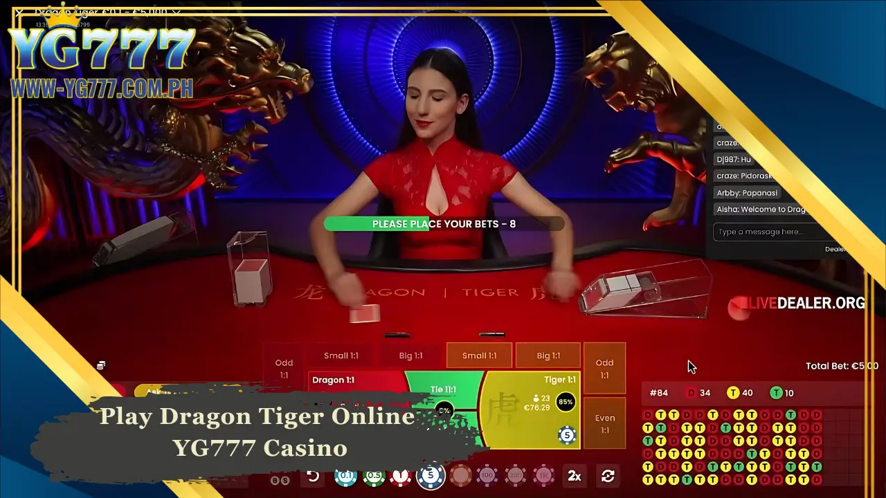 Play Dragon Tiger Online YG777 Casino